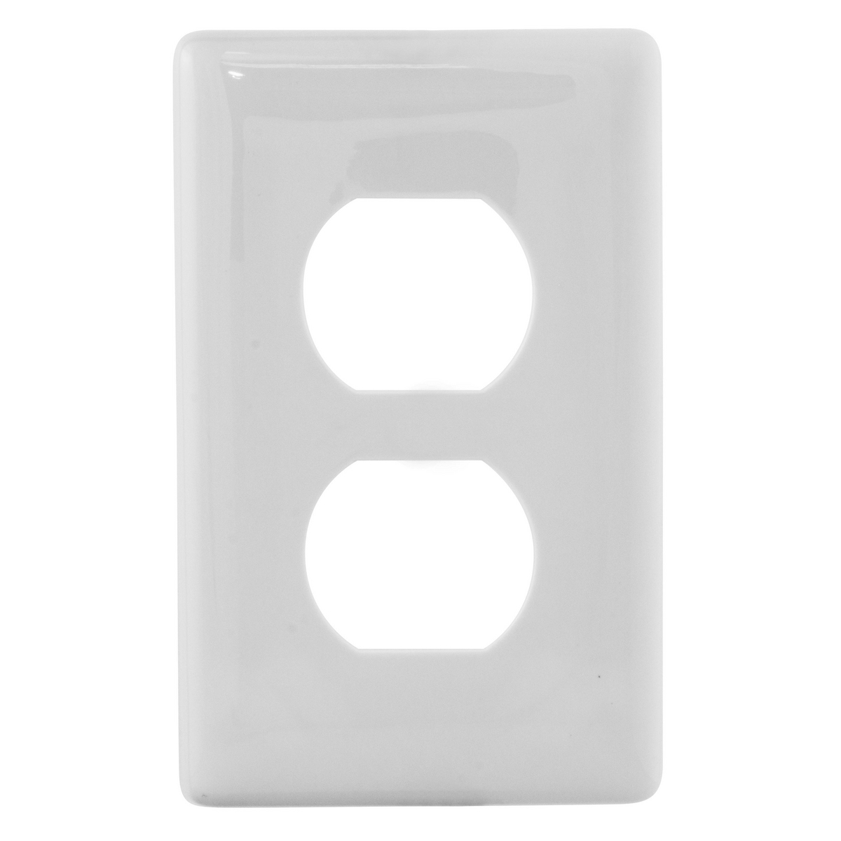 Product image for Hubbell NPS8W WALLPLATE, 1G DUPLEX, SNAP-ON, WHITE