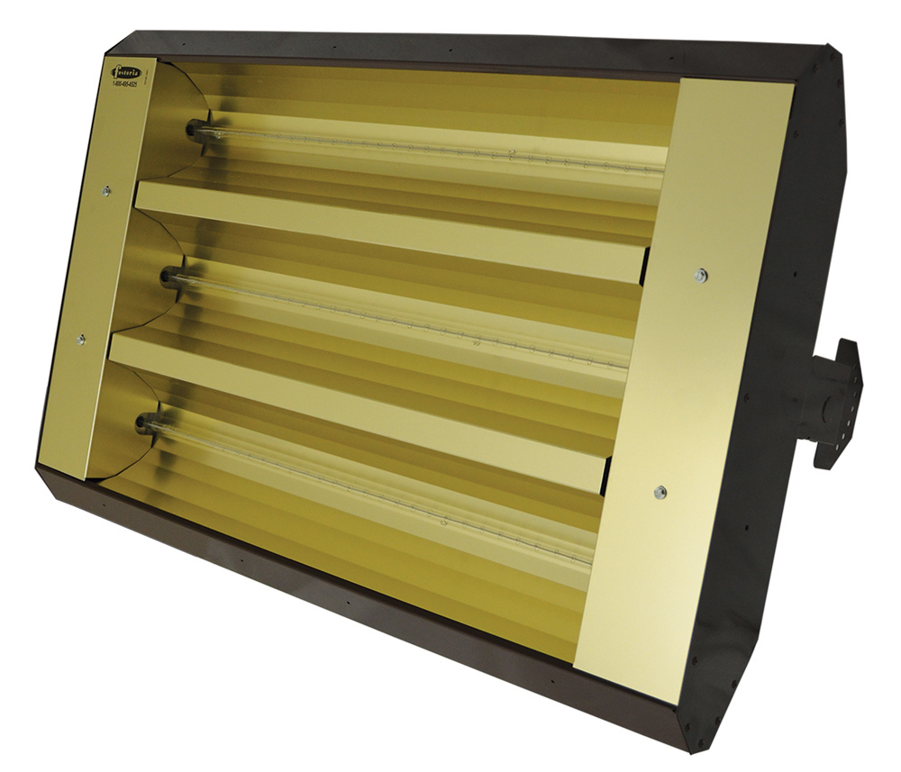 Electric Infrared Heater, 4.8 KW, 480 V, 1/3 PH, Steel Housing Material, Mul-T-Mount, Dimensions- 24 Length X 21-1/2 Width X 10-7/8 Height IN, BTU Rating- 16382, TH Series, Brown, 90 Deg Symmetrical