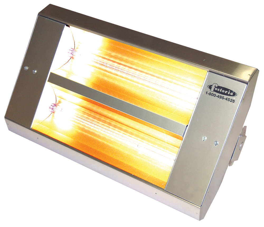 Electric Infrared Heater, Fostoria, 5 KW, 480 V, Dimensions- 33 Length X 15 Width X 10-7/8 Height IN, 1 PH, Stainless Steel Housing, Mul-T-Mount, BTU Rating- 17065, THSS Series, 30 Deg Asymmetrical