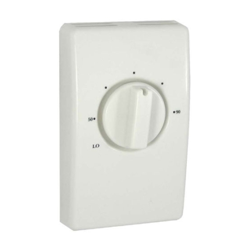 Thermostat, Single Pole, Temperature Rating- 50 - 90 DEG F, White