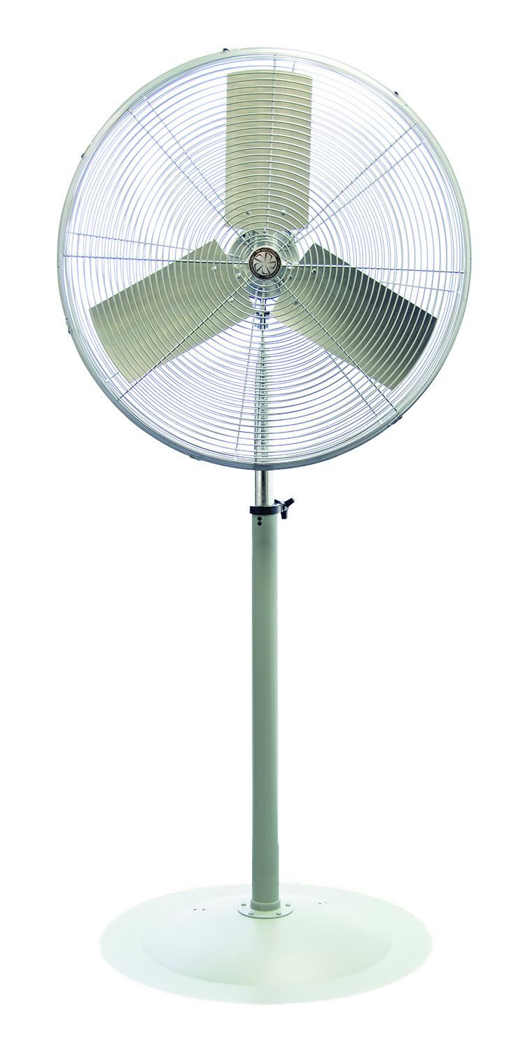 20" Unassembled Circulator, Pedestal Mount, Flow Rate- 3000 (High), 1100 (Low) CFM, Horsepower- 1/4 HP, 2.4 AMP, Speed- 2600 (High), 900 (Low) RPM, 120 V, 2 Speeds, 1 PH, AC Motor Drive Type