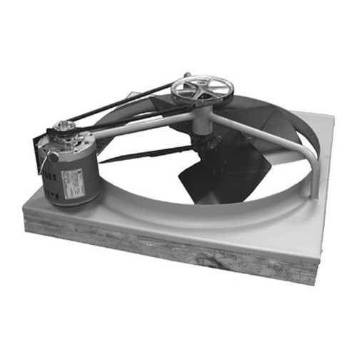 30 IN Belt Drive Wholehouse Fan, Flow Rate- 5800/7600 CFM, 120 V, 1 PH, 5.5/6.9 AMP, Fan Speed- 350/520 RPM, Attic Mounting, AC Motor, 1/3 HP, Dimensions- 34 Length X 35.5 Width X 14.5 Depth IN