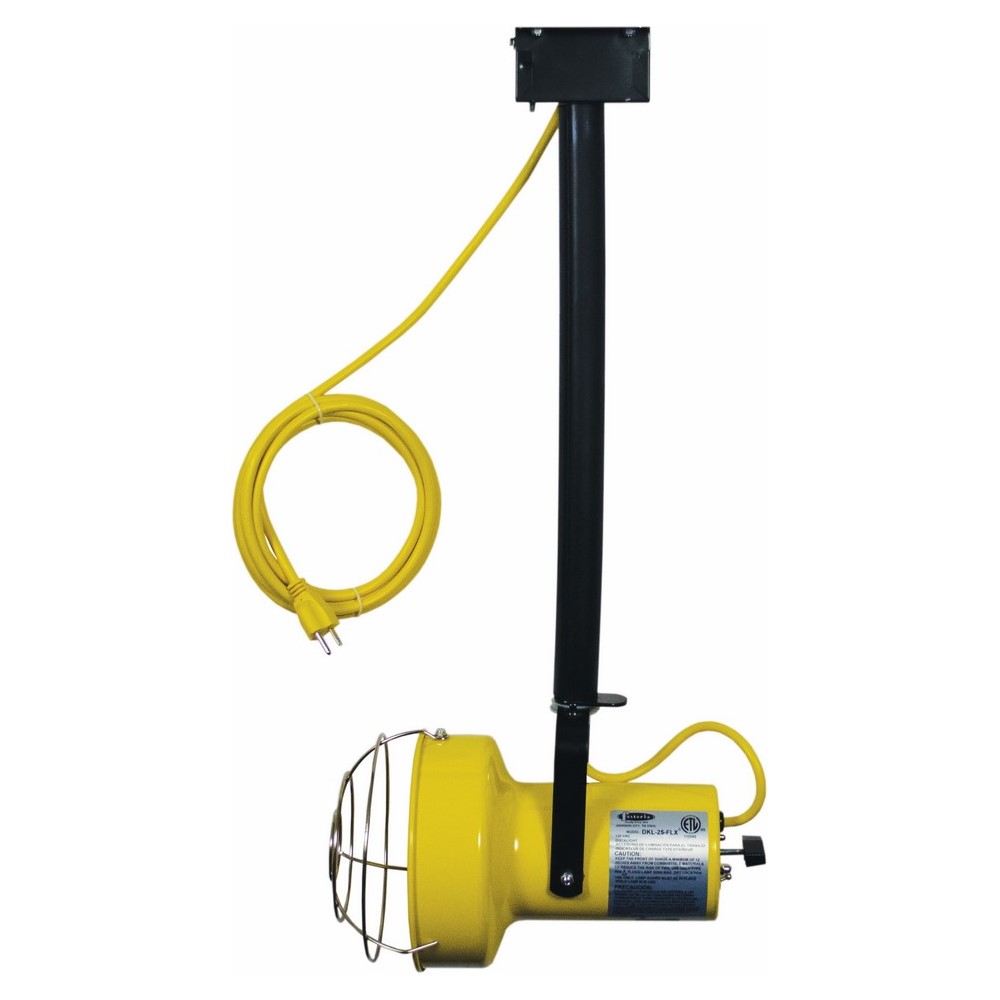 Fully Assembled Standard Duty Loading Dock Light, 300 WTT, 120 V, 3700 LM, Yellow/Black, Incandescent, Size- 1-1/2 (Arm Square) IN, Arm Length- 25 IN, 1 Arm, 300 DEG Swivel Angle