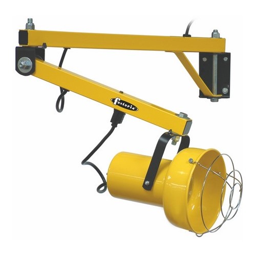 Fully Assembled Standard Duty Loading Dock Light, 300 WTT, 120 V, 3700 LM, Yellow/Black, Incandescent, Size- 1-1/2 (Arm Square) IN, Arm Length- 60 IN, 2 Arms, 300 DEG Swivel Angle