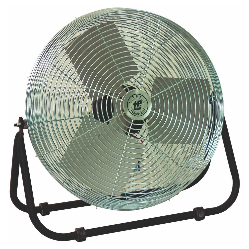 18 IN Industrial Workstation Floor Fan, Flow Rate- 3200/4200/4600 CFM, 120 V, 1 PH, 1.5 AMP, Fan Speed- 1370/1550/1660 RPM, Floor Mounting, AC Motor, Shaft Diameter- 5/16 IN, Steel (Guard) Housing Material, Aluminum Blade