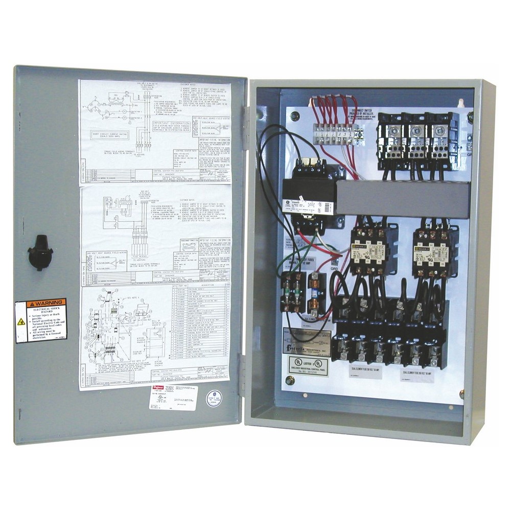 Pre-Wired Contactor Panel, FPC Series, 480 V, 300 AMP, Length- 6.75 IN, Width- 30 IN, Height- 36 IN, Control Voltage- 24 V, 3 PH. For Use With Electric Infrared Heater