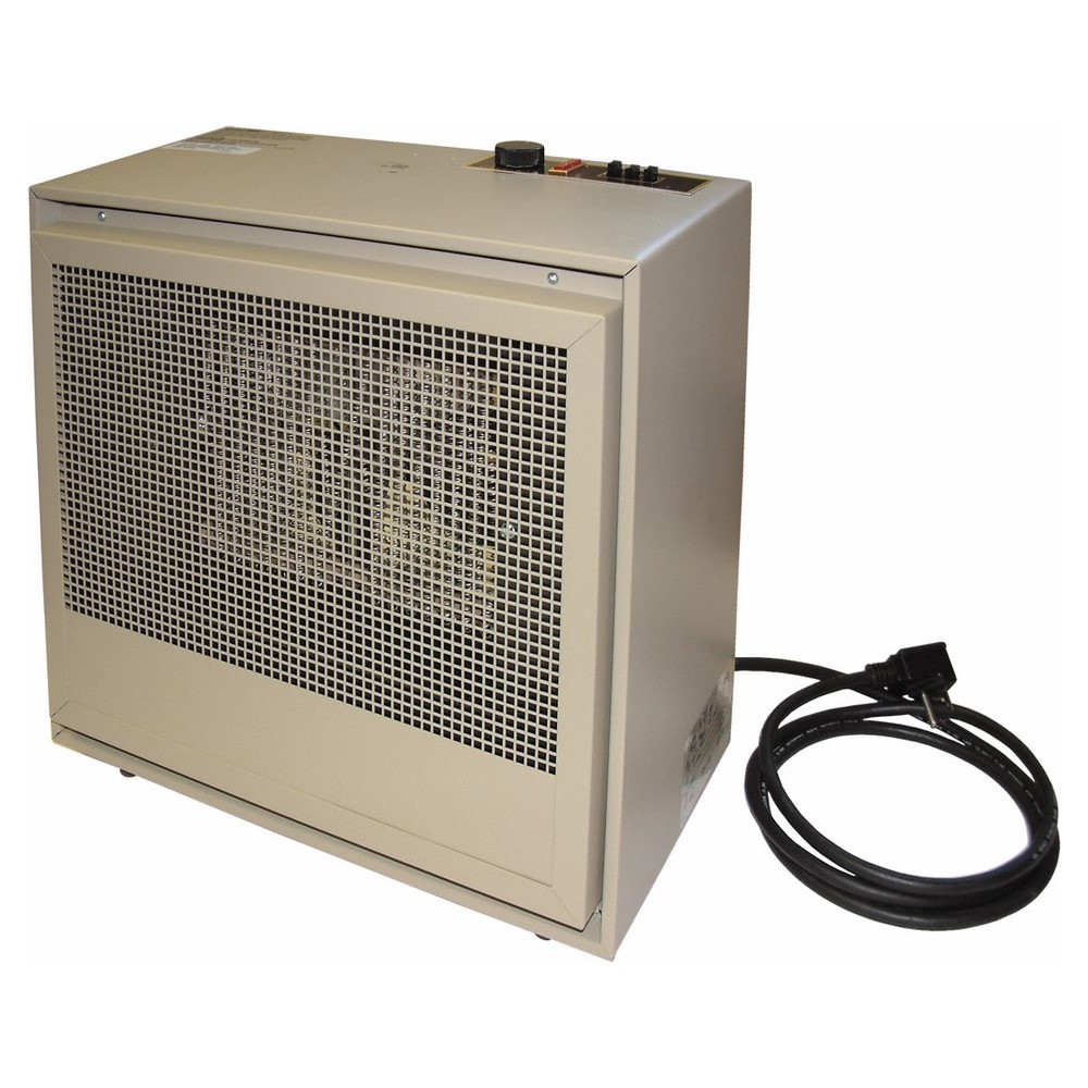 Dual Heat Fan Forced Portable Heater, 1PH, 2000/4000 WTT, 240 V, Dimensions- 16 Width X 16 Height X 8-1/2 Depth IN, BTU Rating- 13652, 8.3/16.6 AMP, 474 Series
