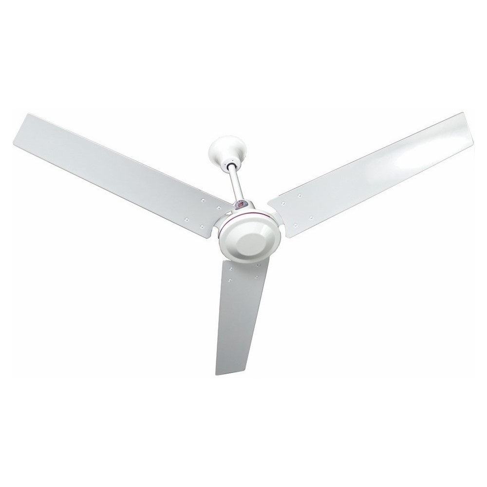 56 IN Down Draft Ceiling Fan, Basic White, Metal, 277 V, 0.3 AMP, CFM 7000, Fan Speed- 310 RPM