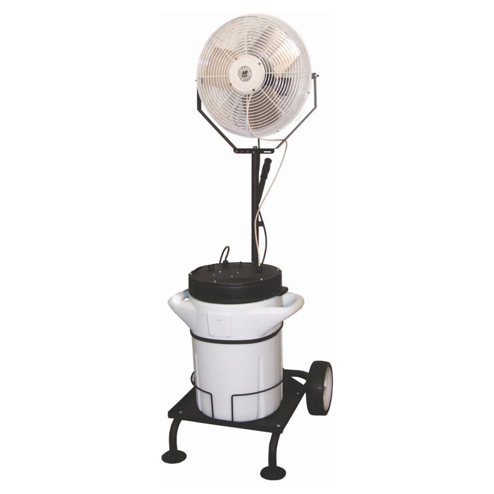 18 IN Portable Self Contained Power Mister, Cart Mount, Blade Size- 18IN, Flow Rate- 5750 CFM, 120 V, 1 PH, 2.2 AMP, AC Motor, Aluminum Blade, 1/8 HP