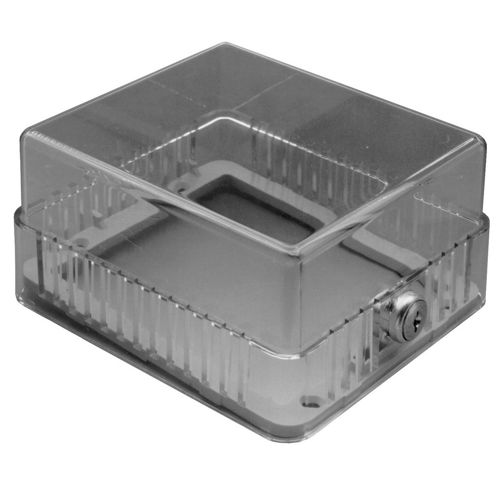 Thermostat Guard, Standard, Plastic, Height- 1.5 IN, Length- 3.50 IN, Width- 3.937 IN
