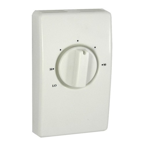 Thermostat, Heat, 25 AMP, Single Pole, 277 VAC, Temperature Rating- 50 - 90 DEG F, White/Ivory, 2000 Series