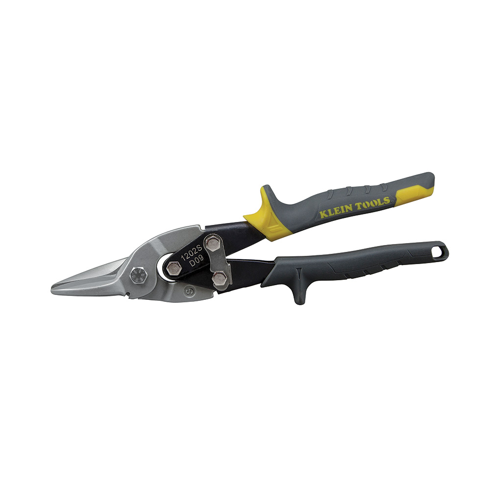 Aviation Snips with Wire Cutter, Straight, Serrated blades of forged steel for superior strength and durability