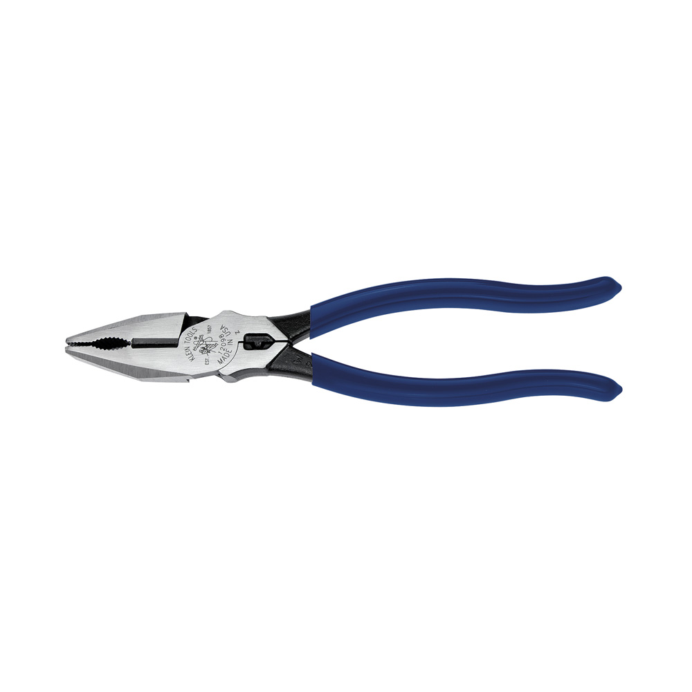 Universal Combination Pliers, 8-Inch, Crimping die behind hinge for superior leverage crimping of non-insulated connectors, lugs and terminals