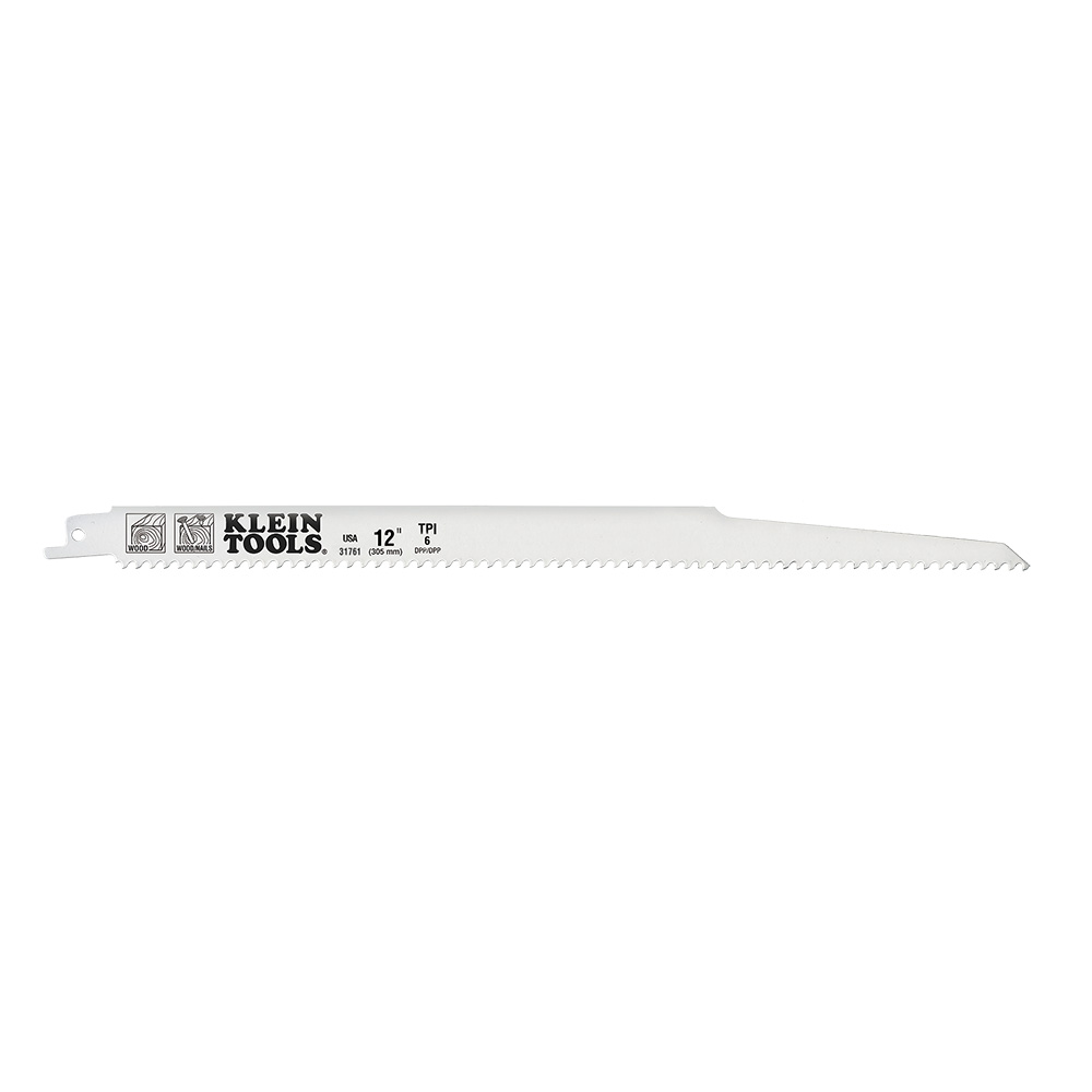 12-Inch Reciprocating Saw Blades, 6 TPI, 5-Pack, 12-Inches long, 3/4-Inch wide, .05-Inch thick, 6 teeth per inch (305 mm long, 20 mm wide, 1.3 mm thick)
