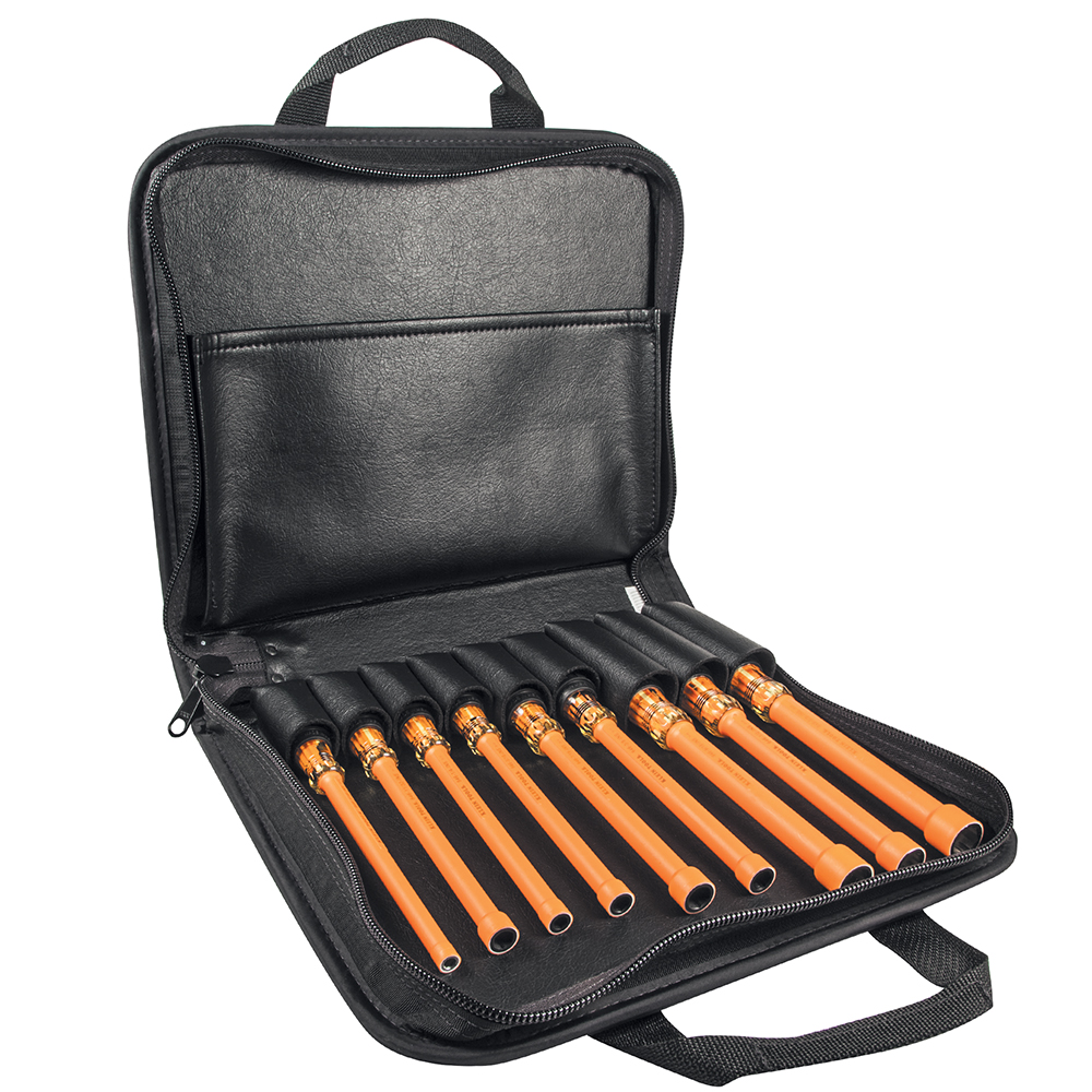 Nut Driver Set, 1000V Insulated, 9-piece, Tool set includes 3/16-Inch, 1/4-Inch, 5/16-Inch, 11/32-Inch, 3/8-Inch, 7/16-Inch, 1/2-Inch, 9/16-Inch and 5/8-Inch nut drivers
