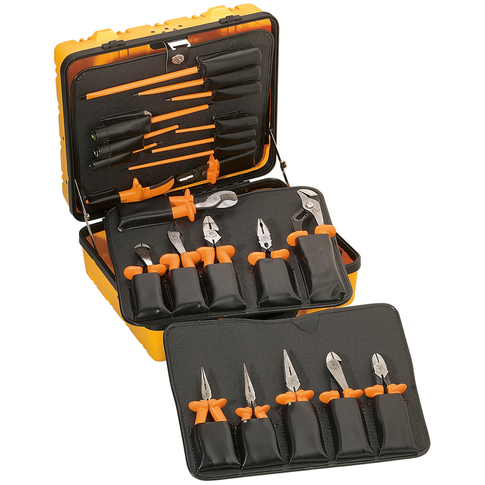 General Purpose 1000V Insulated Tool Kit 22-Piece, A comprehensive set of 22 insulated tools including assorted pliers (8), screwdrivers (9), pump pliers, wire stripper/cutter, cable cutter, lineman's skinning knife and a crimping/cutting tool. (See...
