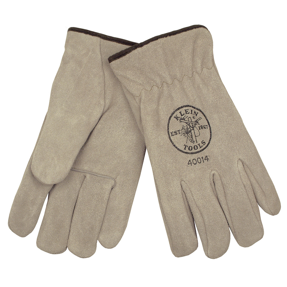 Lined Drivers Gloves, Suede Cowhide, Large, Tough, durable, sueded cowhide leather