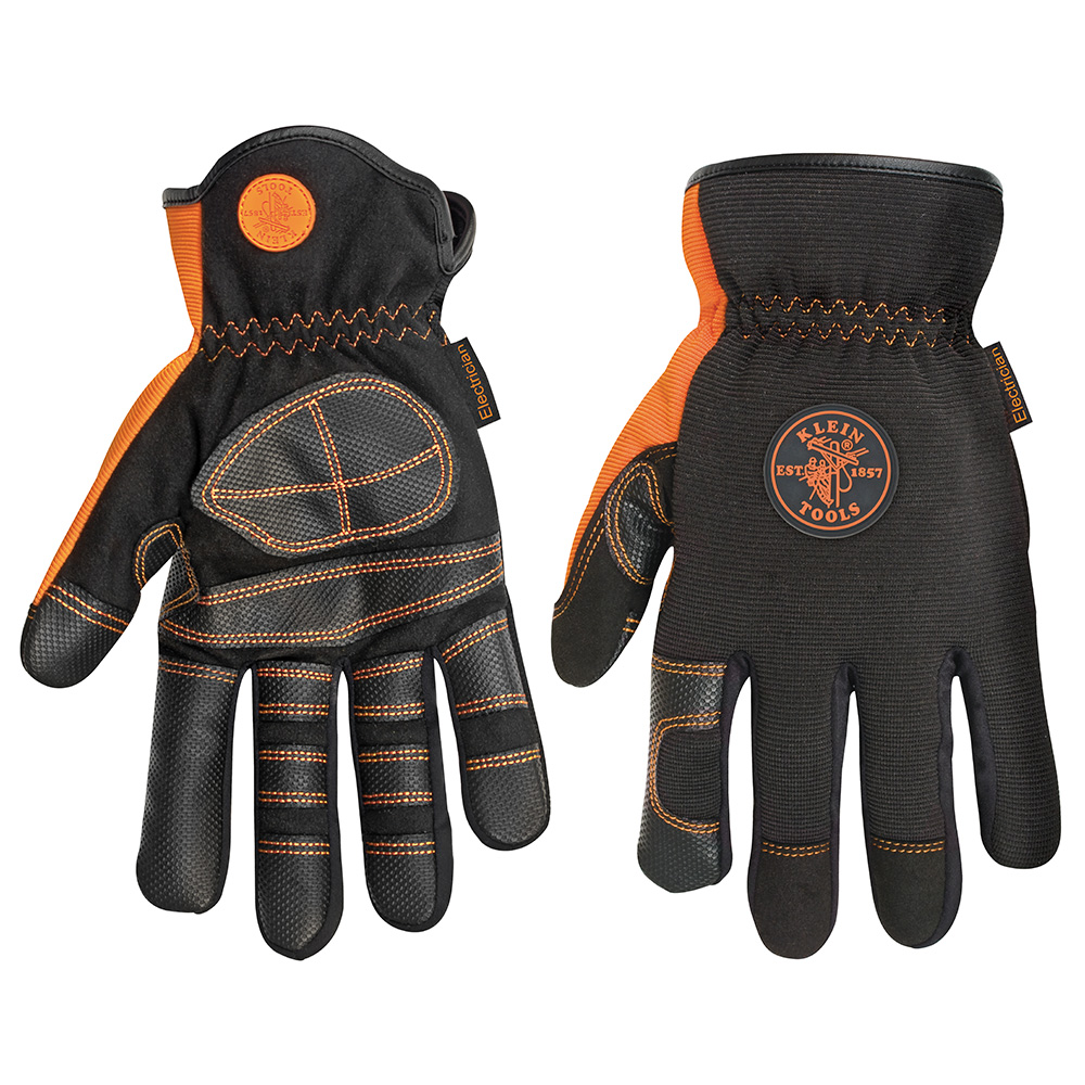 Electricians Gloves Extra-Large, Unique palm and finger material provides durability and slip resistance when pulling wire or cable