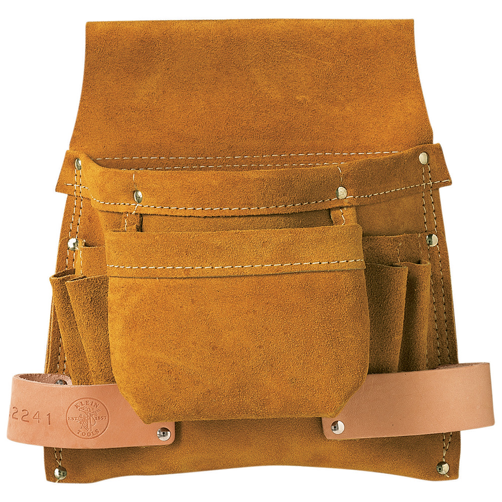 Tool Pouch, 6-Pockets for Nails, Screws and Tools, Heavy hammer-loops on both sides for convenient use by right- or left-handed workers