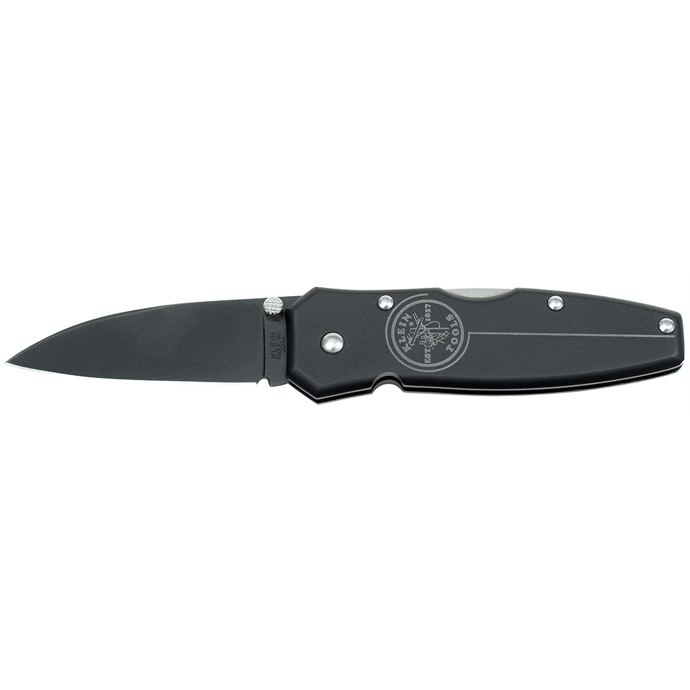 Lightweight Lockback Knife, 2-1/2-Inch Drop Point Blade, Black Handle, Drop point blade is AUS 8 stainless steel