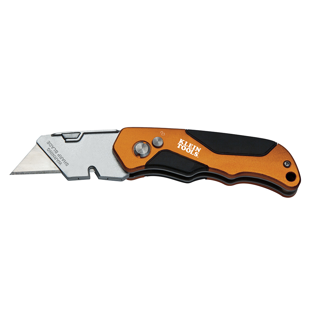 Folding Utility Knife, Lockback knife and utility knife together with easy push button open and close
