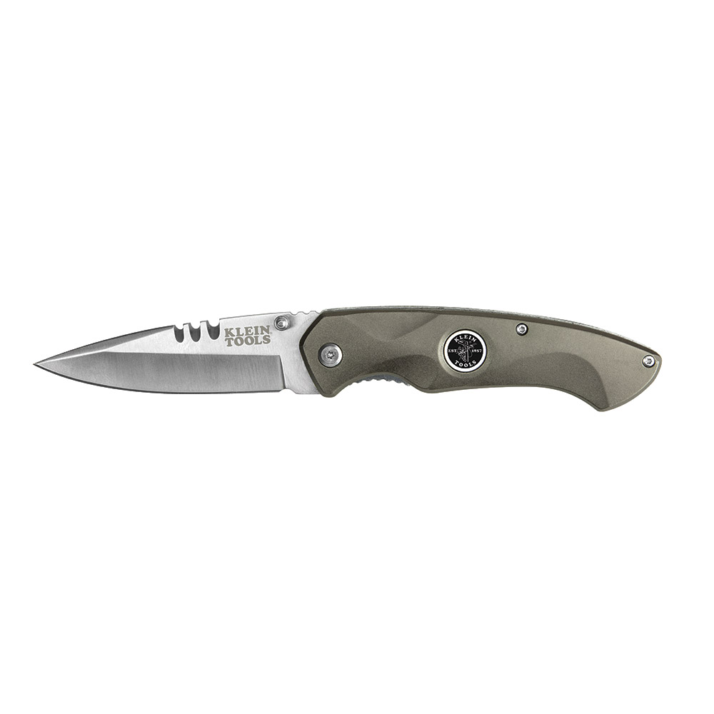 Electrician's Pocket Knife, Wire stripping notches on blade, stripping sizes 14-10 AWG