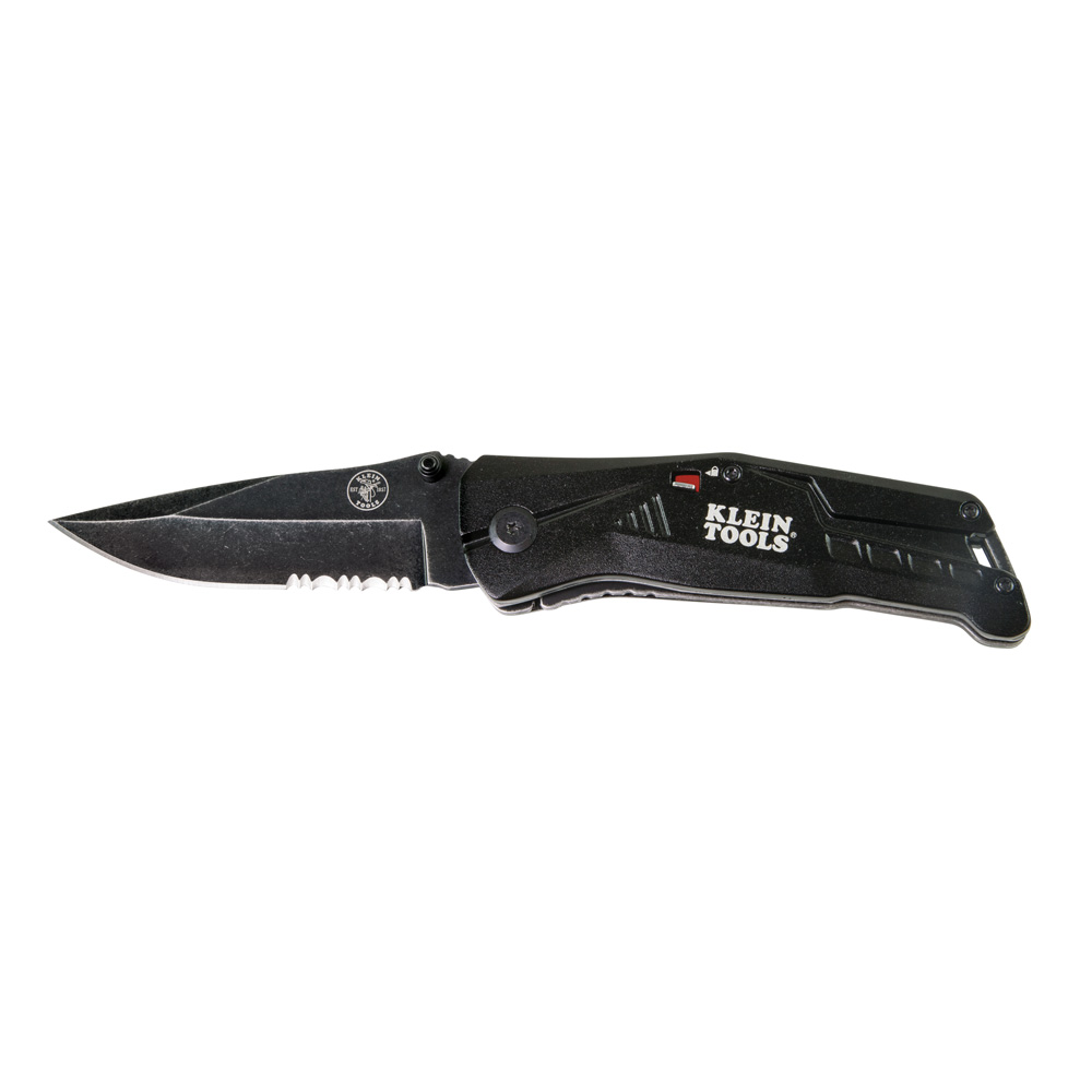 Spring-Assisted Open Pocket Knife, Pocket Knife has 440A stainless steel, versatile drop point blade knife with both a fine and serrated edge