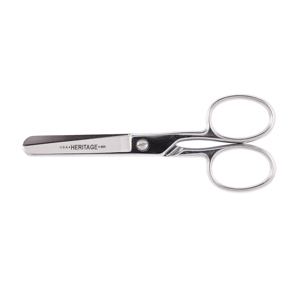 Safety Scissors with Large Rings, 6-Inch, Scissors are made of chrome over nickel plated, carbon steel