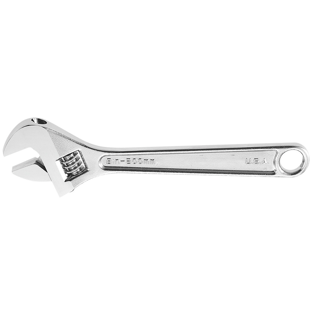 Adjustable Wrench Standard Capacity, 15-Inch, Forged heat-treated alloy steel for light weight and maximum strength