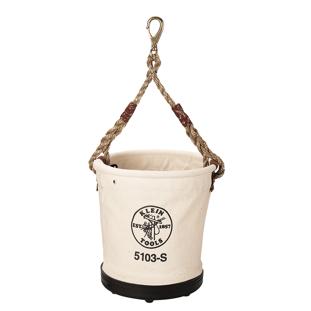Heavy-Duty Tapered-Wall Bucket, Web handle extends down the sides of the bucket for added strength
