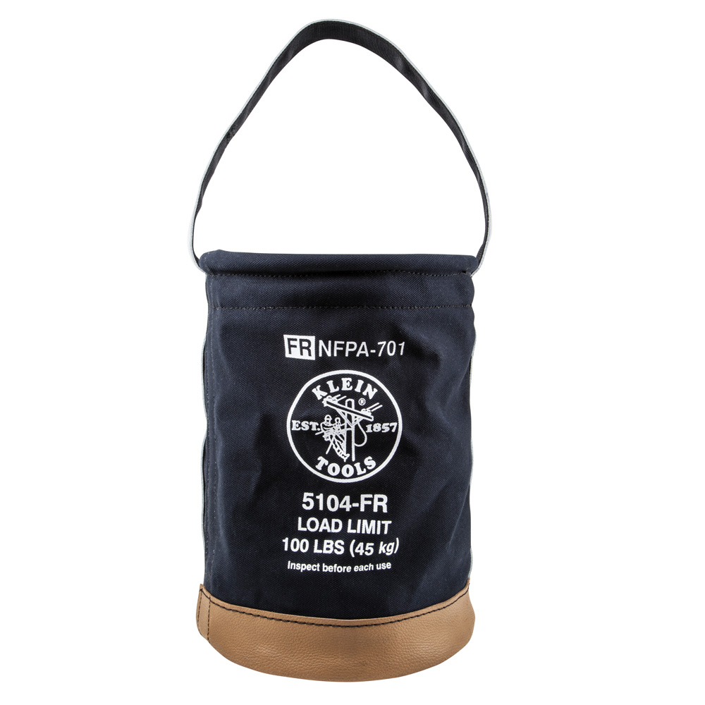 Canvas Bucket, Flame-Resistant, 12-Inch, Flame-resistant tool bucket is made of No. 4 canvas