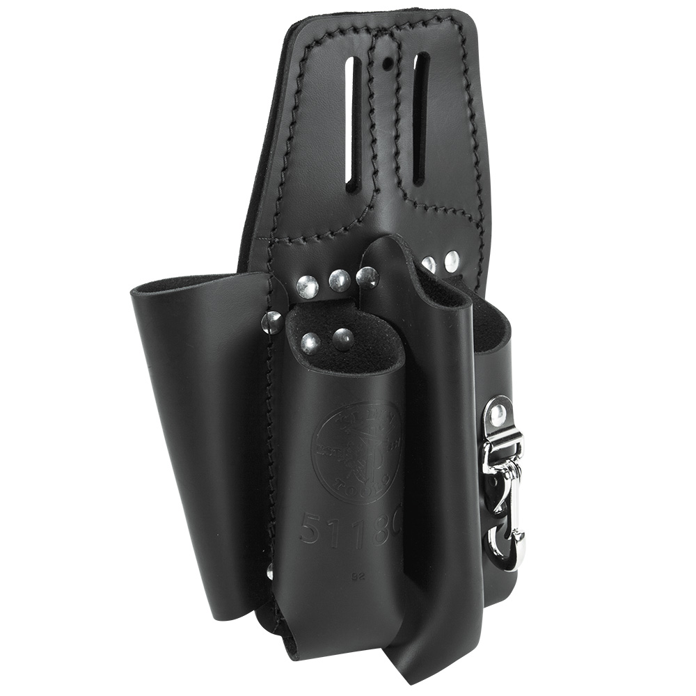 Black Leather Tool Pouch for Belts, Leather is riveted to ensure long life