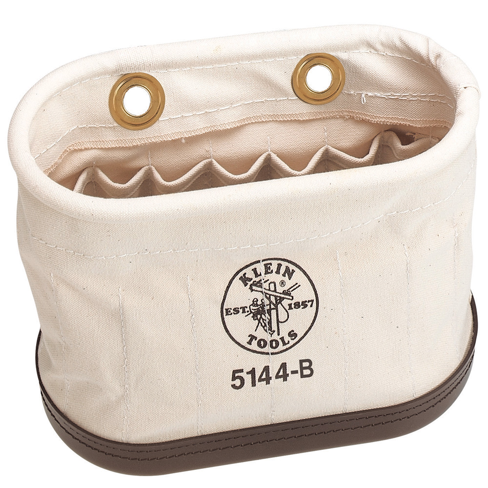 Canvas Bucket, 15 Interior Pocket Aerial Oval Bucket, Lineman Bucket constructed with No. 6 canvas