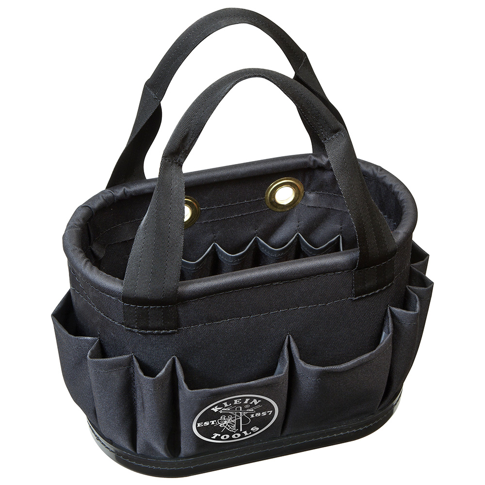 Hard-Body Bucket, 29-Pocket Aerial Bucket, Black, Aerial bucket contains 15 interior pockets and 14 outside pockets