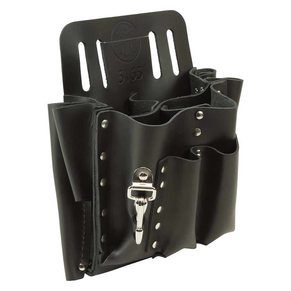 10 Pocket Tool Pouch Knife Snap, Includes four large utility pockets, two pliers pockets, four screwdriver loops and a knife snap