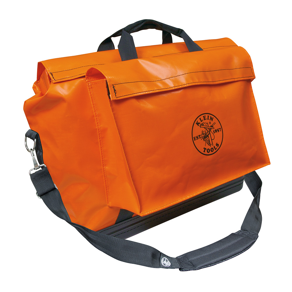 Tool Bag, Vinyl Equipment Bag, Orange, Large, Tool bag has one large, outside pocket with Velcro® brand fasteners