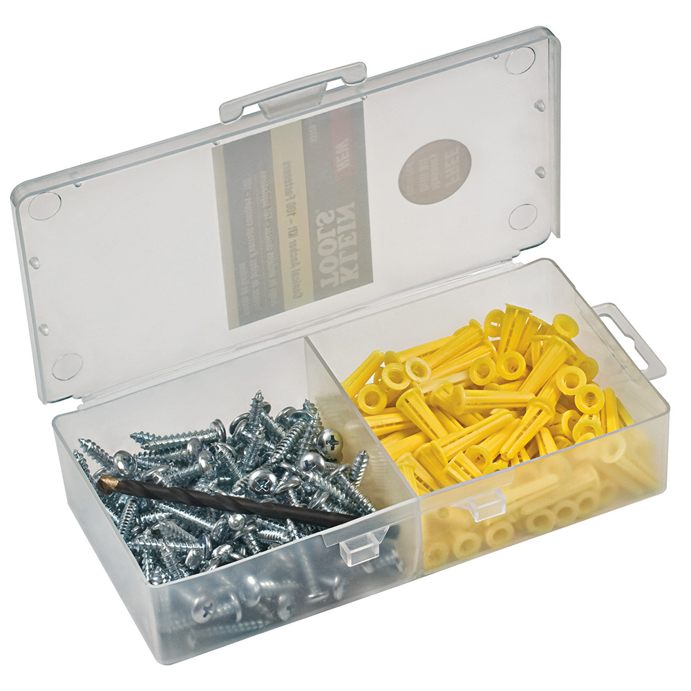 Conical Anchor Kit, 100 Anchors, Kit contains: 100 #2 Phillips, #10 x 1-Inch Screws, and 100 conical anchors