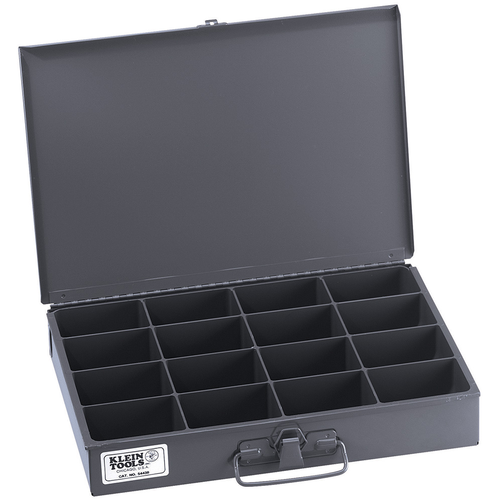 Mid-Size 16-Compartment Parts Storage Box, Klein storage boxes are offered with a choice of compartment sizes and arrangements