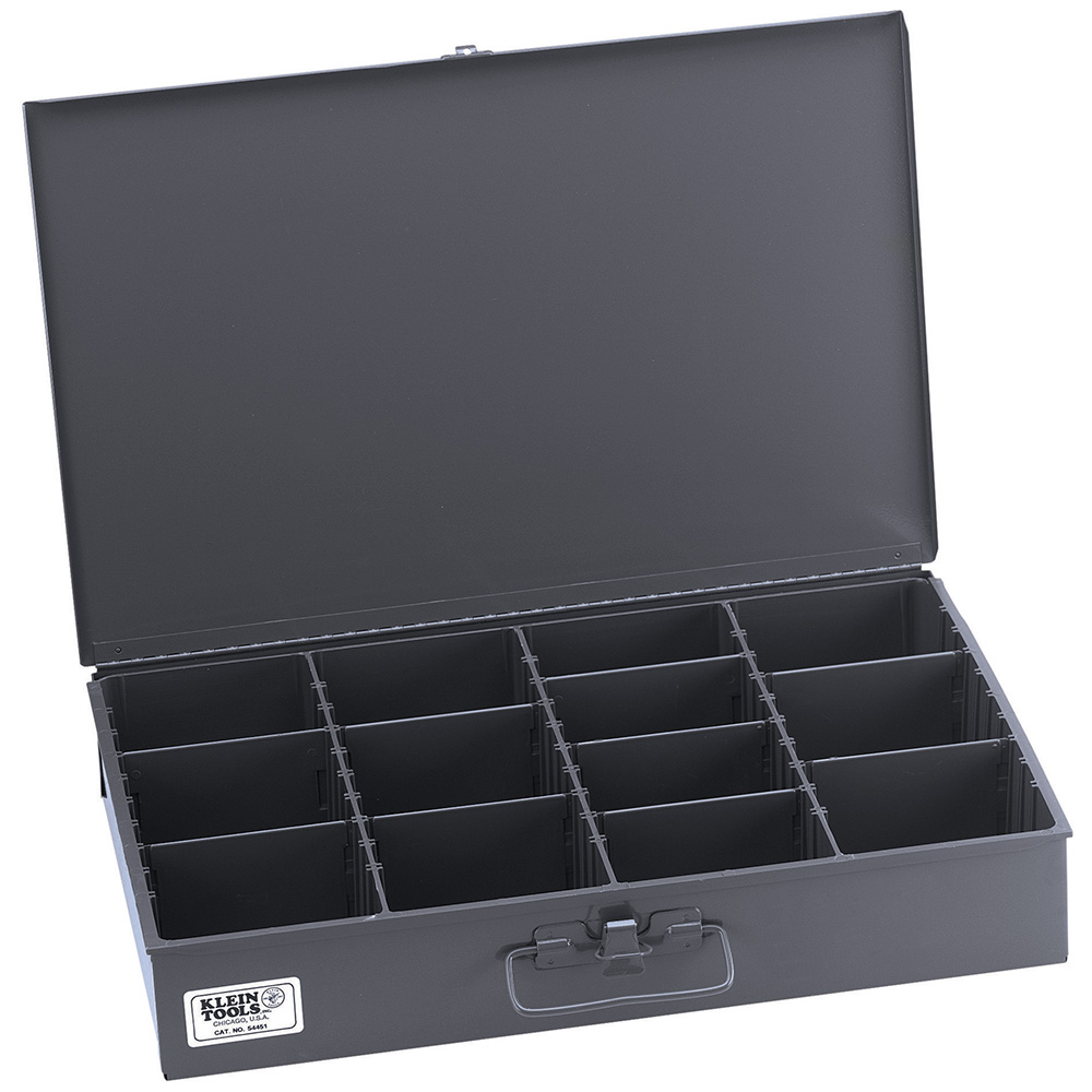 Adjustable Compartment Parts Storage Box, X-Large, Movable dividers in this parts box allow compartment sections to be arranged and sized as desired