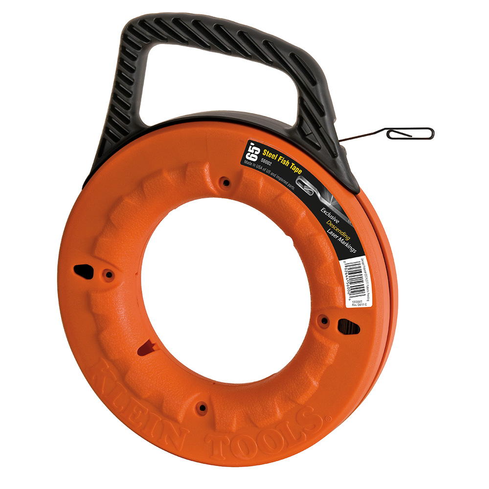 1/8-Inch Wide Steel Fish Tape 65-Foot, Fish tapes are 1/8-Inch wide high strength spring steel which are stiff for long runs and great for heavy duty wire pulls