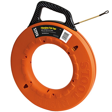 Fiberglass Fish Tape with Spiral Leader, 200-Foot, Permanent, laser etched 1-foot increments on the tape allow you to more accurately measure the depth of conduit runs and determine the amount of tape left to pay out