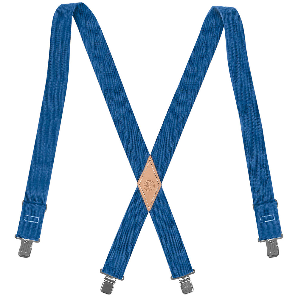 Nylon-Web Suspenders with Adjustable Back, Clips and slides are nickel-plated for corrosion resistance