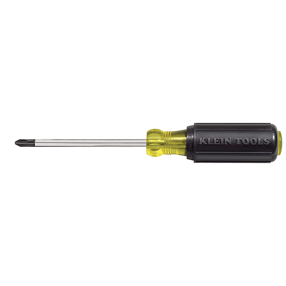 #2 Phillips Screwdriver 4'' Round Shank, Precision machined Phillips tip provides a more consistent geometric symmetry than conventional Phillips screwdrivers to accurately fit and torque without slippage