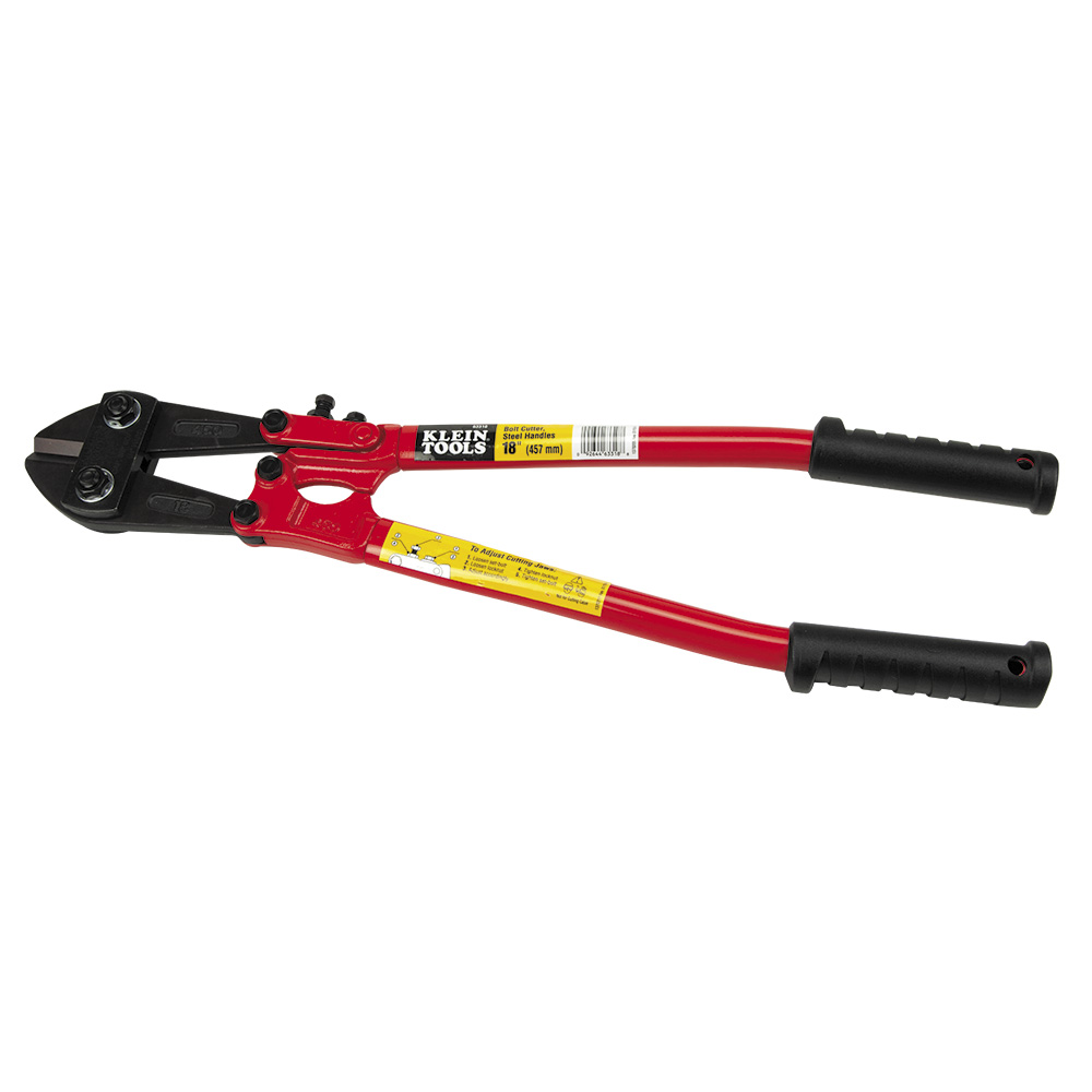 Steel-Handle Bolt Cutter, 18-Inch, Handles have heavy vinyl grips with flat grips ends for 90-degree cuts