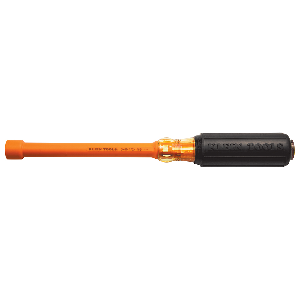 Insulated Nut Driver, 1/2-Inch Hex, 6-Inch, Individually tested to exceed the IEC 60900 and ASTM F1505 standards, for insulated tools, and clearly marked with the official 1000-volt rating symbol