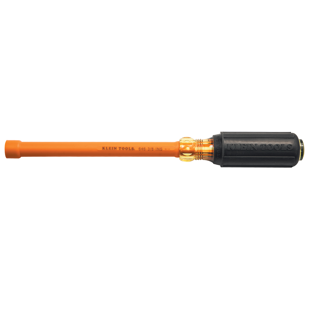 3/8-Inch Insulated Nut Driver, 6-Inch Hollow Shaft, Individually tested to exceed the IEC 60900 and ASTM F1505 standards, for insulated tools, and clearly marked with the official 1000-volt rating symbol