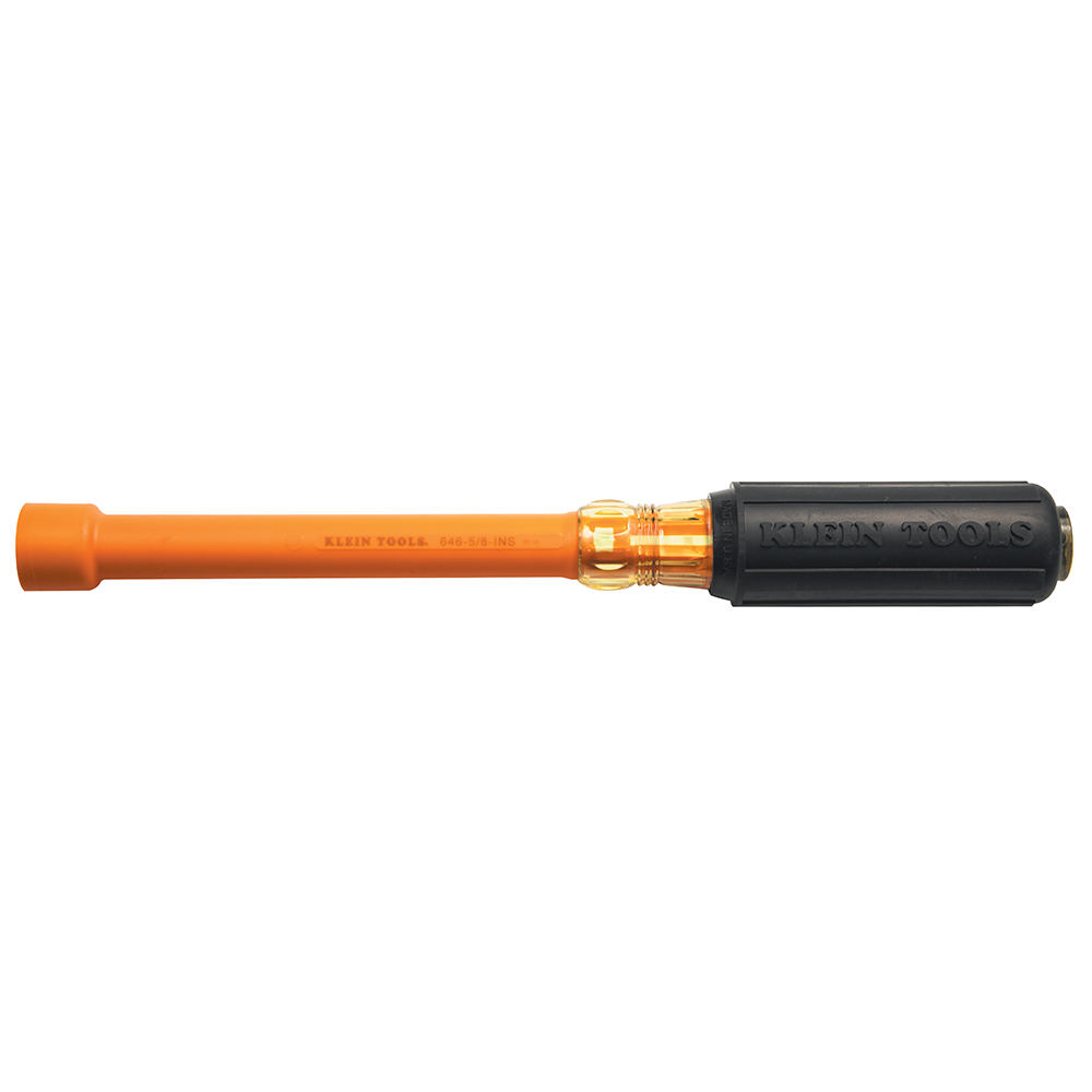 5/8-Inch Insulated Nut Driver, 6-Inch Hollow Shaft, Individually tested to exceed the IEC 60900 and ASTM F1505 standards, for insulated tools, and clearly marked with the official 1000-volt rating symbol