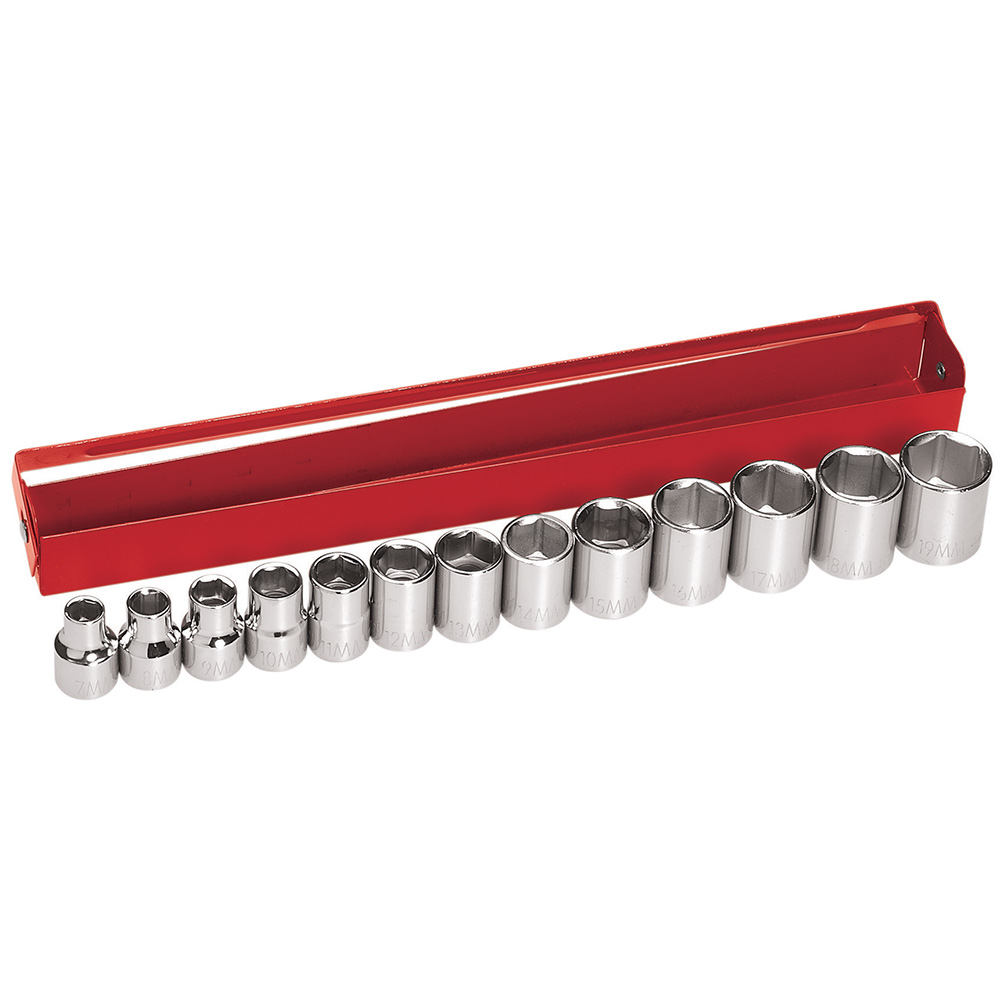 3/8-Inch Drive Socket Wrench Set, Metric, 13-Piece, Socket Wrench drive type: Hex