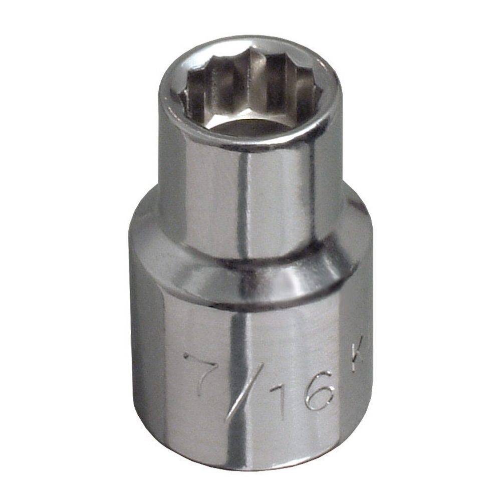 1-Inch Standard 12 Point Socket, 1/2-Inch Drive, 1-Inch hex standard length with 12-point socket