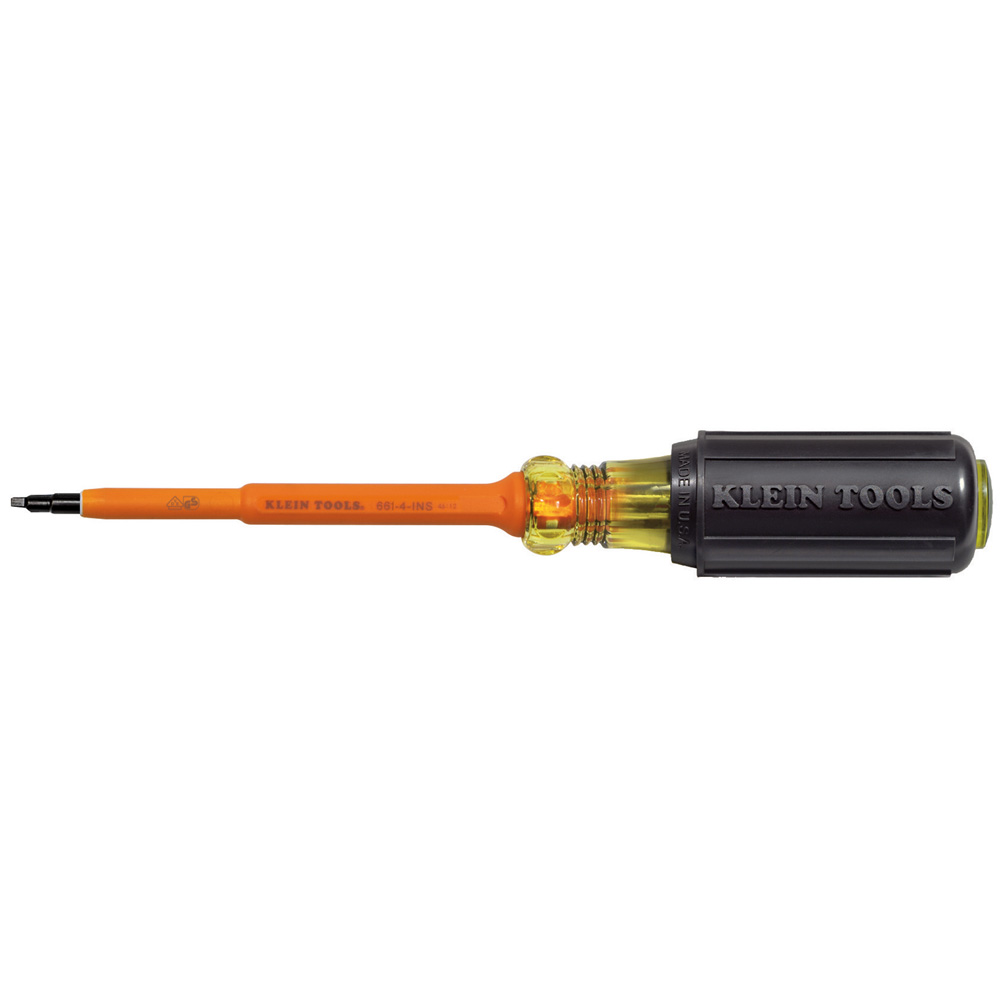 Insulated Screwdriver, #1 Square Tip, 4-Inch Shank, 1000V Rated for safety